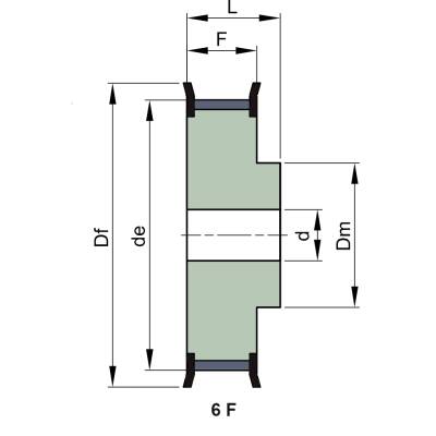 Zahnriemenscheibe für Profil AT5 19 Zähne 25 mm Breite für Fertigb