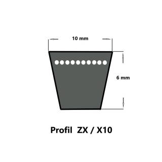 flankenoffen Keilriemen Profil 10 mm formgezahnt DIN 2215 10 x 375 Z11 Z 