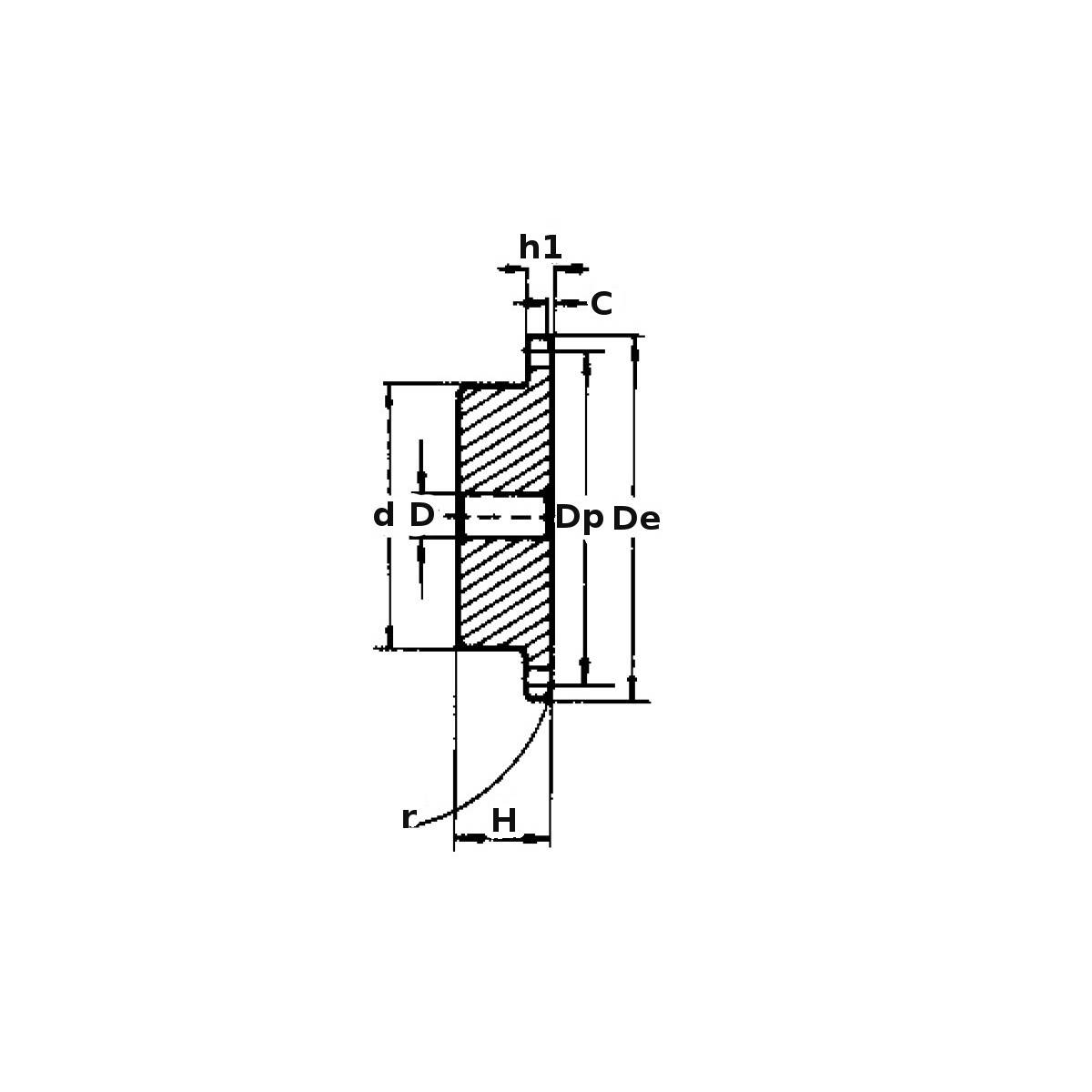 Kettenrad Mit Einseitiger Nabe – Simplex Type 04 B (6x2,8mm), 25 Zähne, Stahl – Für Kettengetriebe Nach DIN 8187