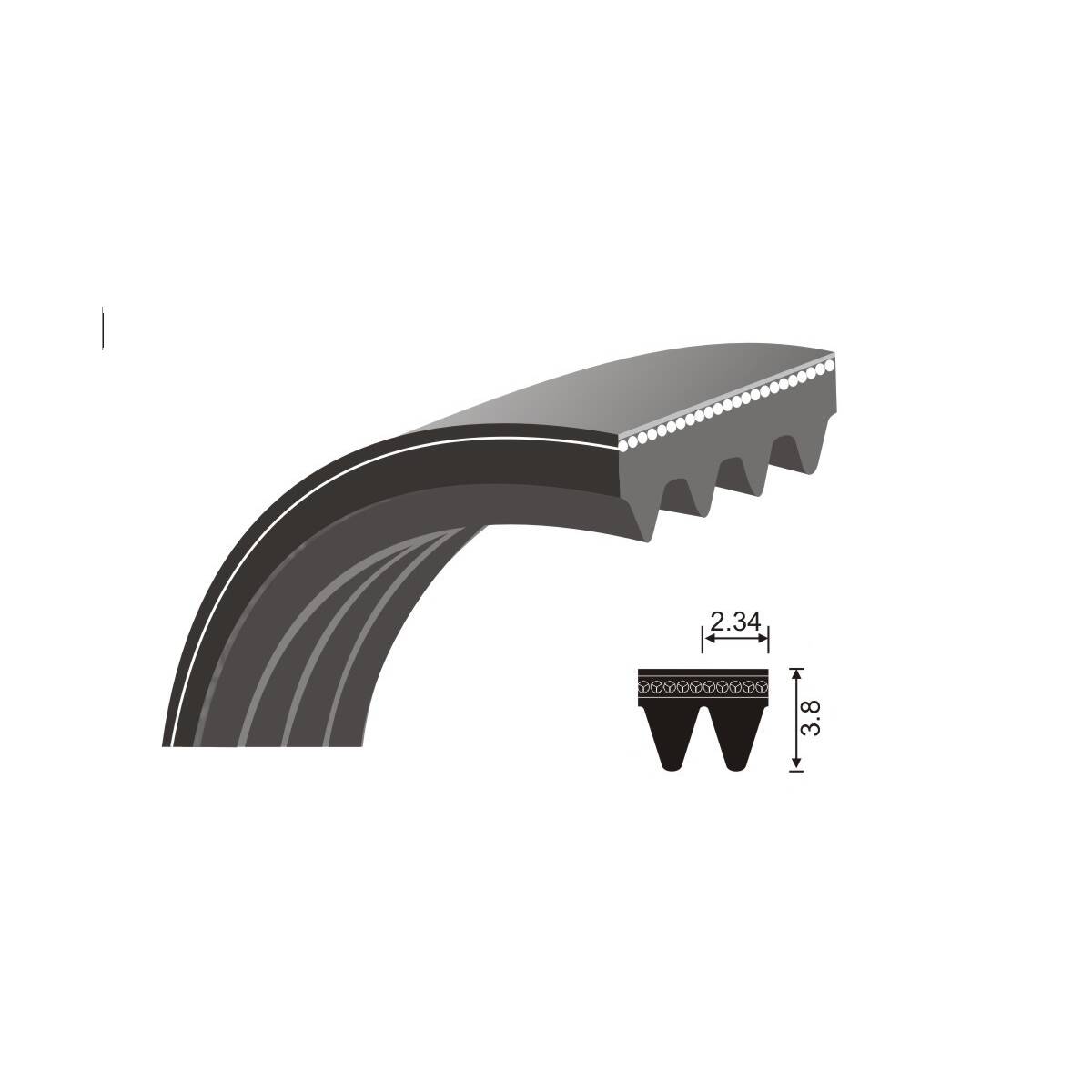 Flachriemen 450 X 1 X 15 Mm – Neoprene Mit Polyesterzugstrang, Antistatisch, Schwarz, Für Kraftübertragung Und Transport