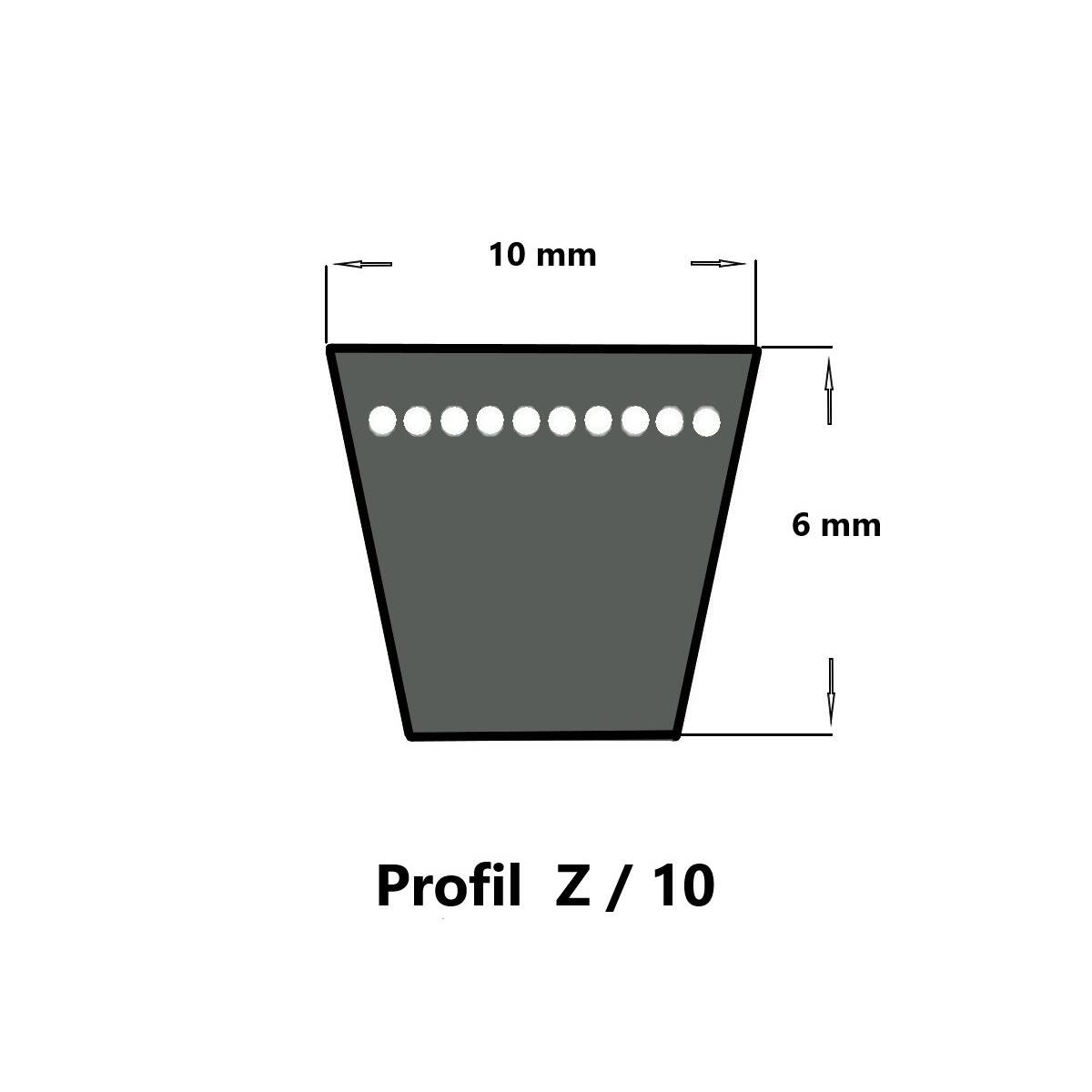 Keilriemen Profil Z Länge 600mm Code Z23 3/4 Höhe 6mm Breite 10mm 