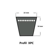 SWR XPC 3350 Lw, Schmalkeilriemen, flankenoffen, formgezahnt