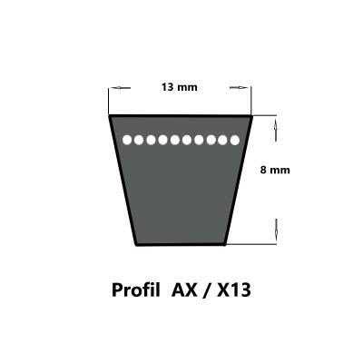 Keilriemen AX/X 13 x 1000 Li  AX 39 1/2  formgezahnt 