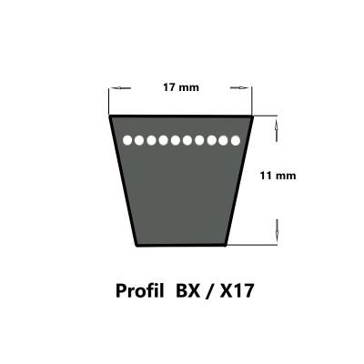 SWR Keilriemen BX33,5 - 17 x 850 Li, flankenoffen formgezahnt