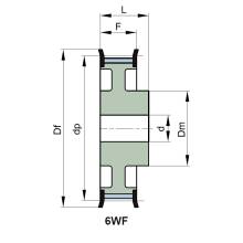 64-8M-85 ZRS Zahnriemenscheibe für zylindrische Bohrung 64 Zähne 85 mm Breite