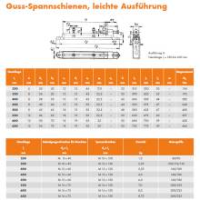 MOTOR-SPANNSCHIENE A 400, leichte Ausführung