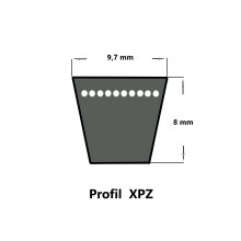 BANDO RED XPZ 670 Lw, Schmalkeilriemen, flankenoffen,...