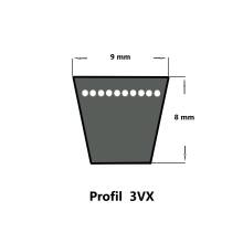 SWR 3VX 375, Schmalkeilriemen, flankenoffen formgezahnt