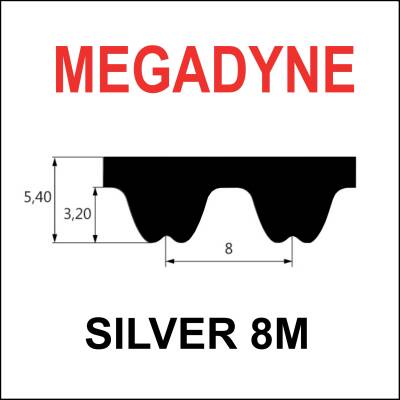 MEGADYNE MEGASYNC™ SILVER, 544 SLV-8M, Breite auswählbar, Zahnriemen