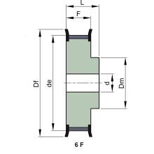 22-8M-20 Zahnriemenscheibe zylindrische Bohrung 22 Zähne Teilung 8M 20mm Breite