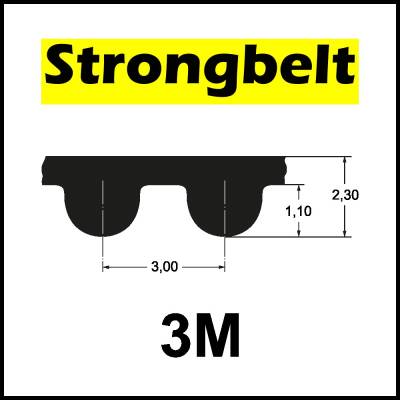 Strongbelt Motus 180 3M, Breite auswählbar, Zahnriemen