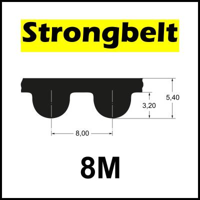 Strongbelt Motus 320 8M, Breite auswählbar, Zahnriemen