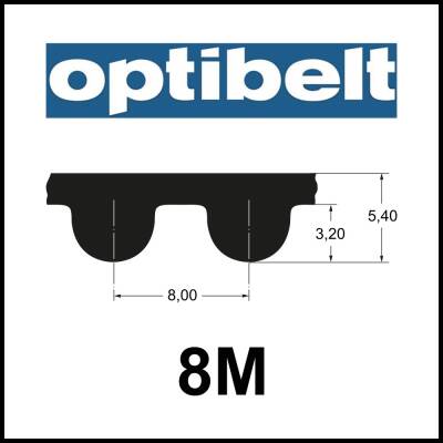 optibelt OMEGA 1224 8M, Breite auswählbar, Zahnriemen