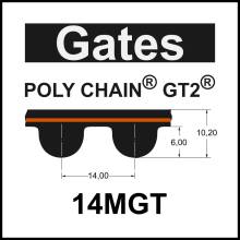 Gates POLY CHAIN® GT2® 14MGT 1260, Breite...