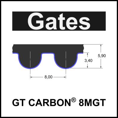 Gates MINI POLY CHAIN® GT CARBON® 8MGT 248, Breite auswählbar, Zahnriemen