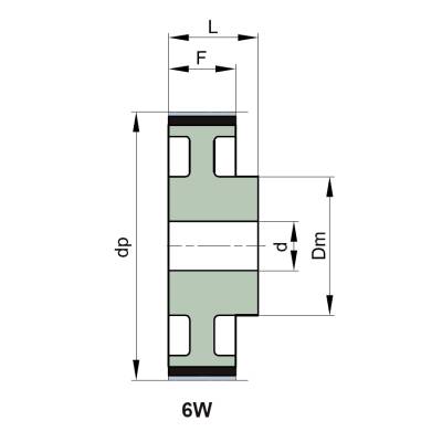 Produktbild von HTD5M Zahnriemenscheibe – 72 Zähne, 10mm Bohrung, 16mm Breite, Aluminium, Für Schrittmotor