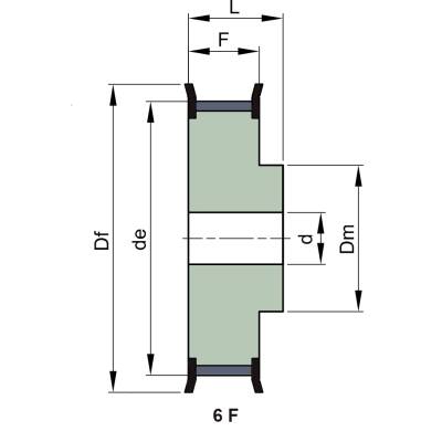 Zahnriemenscheibe HTD 3M Typ AF, 48 Zähne, Für 10/15/20 Mm Riemen, Bohrung Wählbar